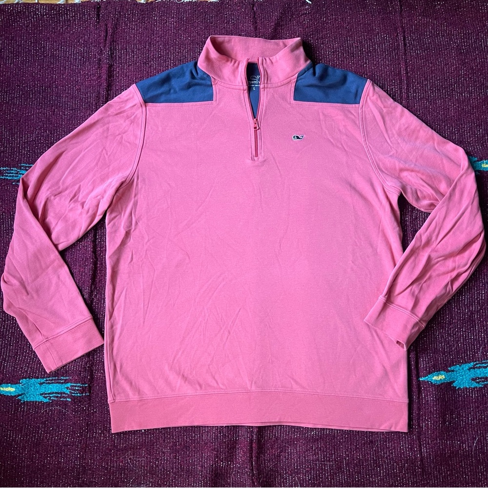 Men's Vineyard Vines Pink Quarter-Zip